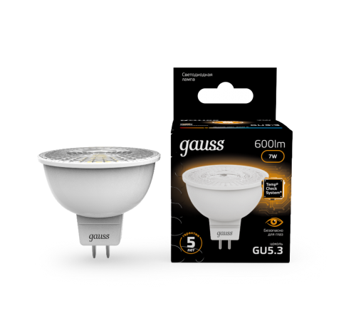 Лампа светодиодная LED 7Вт GU5.3 220В 2700К MR16  101505107  Gauss