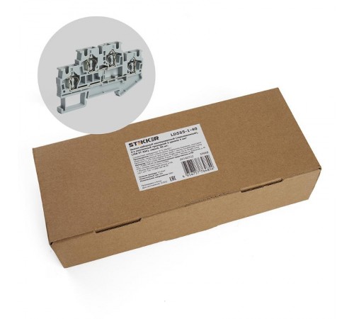 Самозажимной 4-проводной проходной зажим STEKKER 2 уровня ЗНИ - 4.0, JXB ST 4, серый LD555-1-40  39968  Stekker