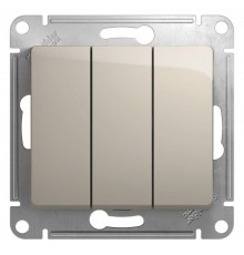 Glossa Молочный Выключатель 3-клавишный, сх.3, 10AX  GSL000931  SE