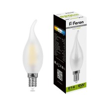 Лампа светодиодная LB-74 (9W) 230V E14 4000K филамент С35Т матовая  25961  FERON