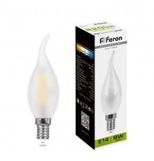 Лампа светодиодная LB-74 (9W) 230V E14 4000K филамент С35Т матовая  25961  FERON