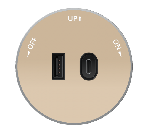 MULTITRACK Розетка 2хUSB (тип А+С) 18 Вт, 5 В/3 А ПЕСОЧНЫЙ  MTK13003P  SE