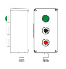 Взрывозащищенный пост управления из полиэстера CPE-P-04-(1xLG(250)-1xP1B(11)-1xP1R(11))-1xKH2MHK(C)1Ex d e IIC Т5 Gb / Ex tb IIICT95°C Db IP66/КЗ  22