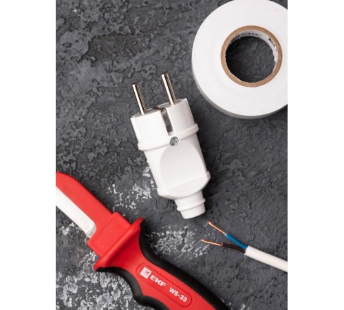 Вилка прямая с/з бел. 16А 250В EKF PROxima  AVP16-10  EKF