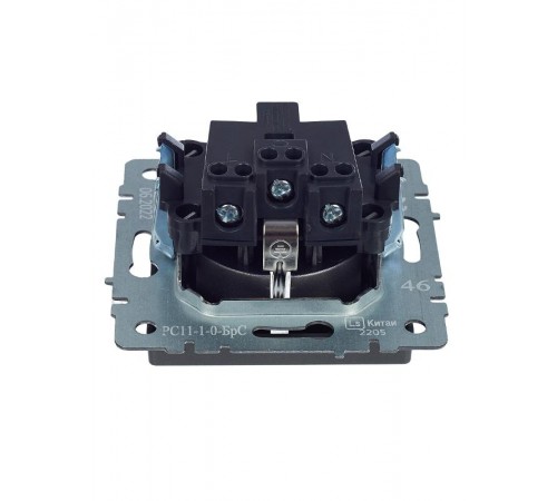 BRITE Розетка с заземлением без шторок 16А РС11-1-0-БрС сталь   BR-R11-16-K46  IEK