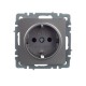 BRITE Розетка с заземлением без шторок 16А РС11-1-0-БрС сталь   BR-R11-16-K46  IEK