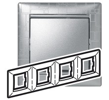 Valena Алюминий модерн Рамка 4-ая гориз  770344  Legrand