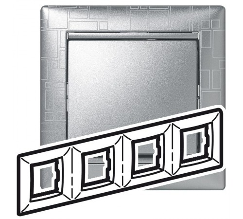 Valena Алюминий модерн Рамка 4-ая гориз  770344  Legrand