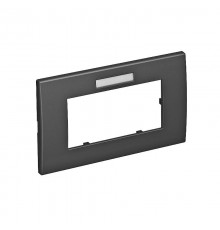 Рамка двойная Modul45 (с полем д/маркировки.,горизонт.,84x140 мм,черный) (AR45-BF2 SWGR)  6119354  OBO Bettermann