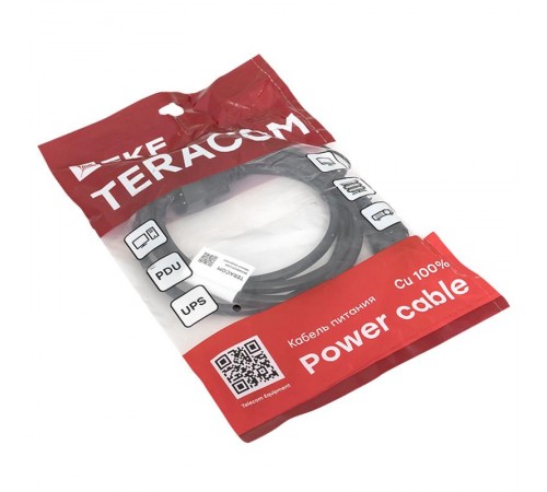 Кабель питания TERACOM для PDU IEC 60320 C13 - IEC 60320 C14 сечение 3x1,5мм2 250В 10A 2 м  TRC-PCA-C13-C14-2M  EKF