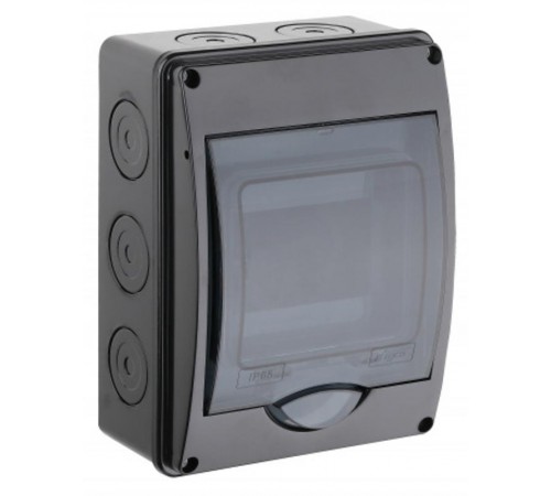 Тусо.Щиток о/п на 5 мод.с вертик.двер.200х150х98мм черный   69005Ч  Рувинил