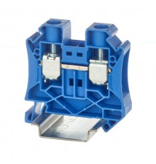 Клемма проходная, винтовой зажим, 2 точки подключения, 16 кв.мм, синяя  TUR-16-BU  DKC