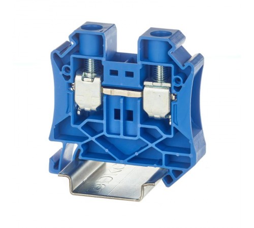Клемма проходная, винтовой зажим, 2 точки подключения, 16 кв.мм, синяя  TUR-16-BU  DKC