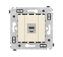 Компьютерная розетка RJ-45 без шторки в стену, кат.5e одинарная экранированная, "Avanti", "Ванильная дымка"  4405763  DKC