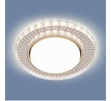 Светильник точечный встраиваемый 3033 GX53 CL/SL прозрачный/серебро с подсветкой  a045484  Elektrostandard