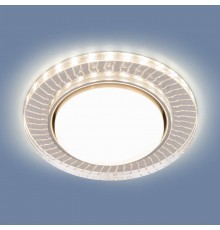 Светильник точечный встраиваемый 3033 GX53 CL/SL прозрачный/серебро с подсветкой  a045484  Elektrostandard