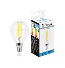 Лампа светодиодная, (15W) 230V E14 6400K прозрачная, LB-515  38251  FERON