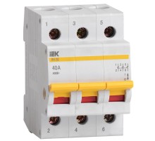 Выключатель нагрузки модульный (мини-рубильник) ВН-32 3Р 40А  MNV10-3-040  IEK