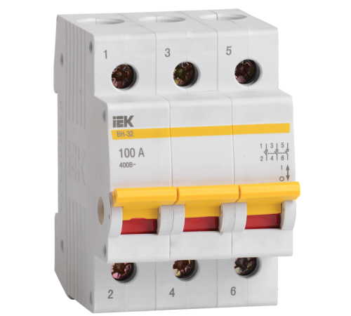 Выключатель нагрузки модульный (мини-рубильник) ВН-32 3Р 40А  MNV10-3-040  IEK