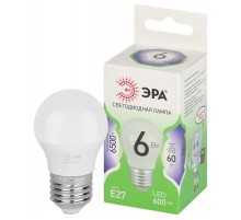 Лампа светодиодная  GREEN LINE LED P45-6W-865-E27 GL E27 6 Вт шар холодный свет  Б0067059  ЭРА
