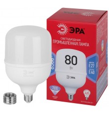 Лампа светодиодная  RED LINE LED POWER T140-80W-6500-E27/E40 R  80вт колокол холодный белый свет   Б0063884  ЭРА