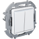 Inspiria Белый Переключатель двухклавишный с подсветкой 10AX  673665 Legrand