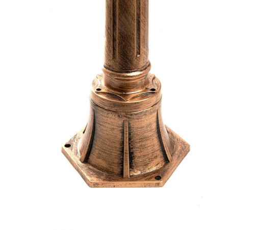 Светильник садово-парковый PL4047 столб шестигранный 60W 230V E27, черное золото  11427  Feron