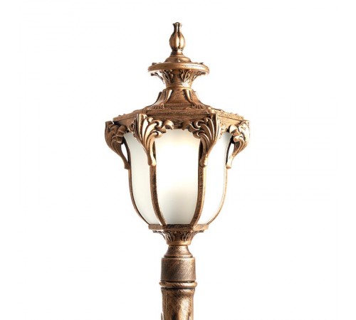 Светильник садово-парковый PL4047 столб шестигранный 60W 230V E27, черное золото  11427  Feron