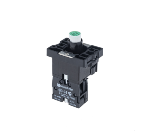 Основание с модулем подсветки, 1NO блок-контакт, зеленый, 24V AC/DC, пласт. MTB2-EW613  43320  ОВЕН