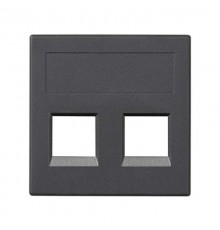 Simon CIMA 500 Адаптер для 2 шт RJ-45 CJ545.., CJ645.., CJ6A45F, 50х50мм, 500CIMA, графит  50000189-038  Simon