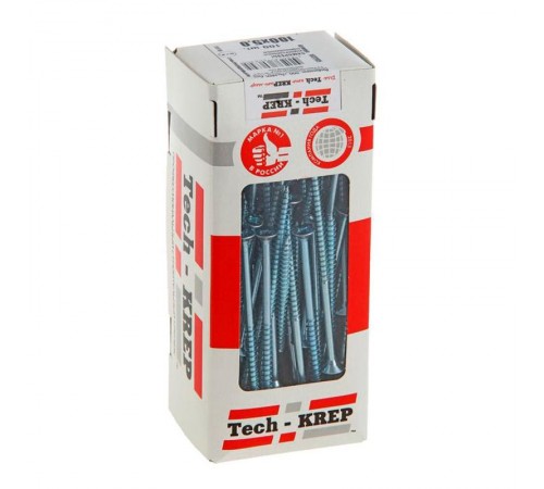Саморезы универсальные 100х5,0 мм (100 шт) оцинкованные - коробка с окном ( 0,783 кг)  102205  Tech-KREP