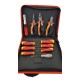 Набор диэл. отверток, бокорезов, плоскогубцев, длинногубцев, стриппера и отвертки тестера в сумке  41391104  Felo