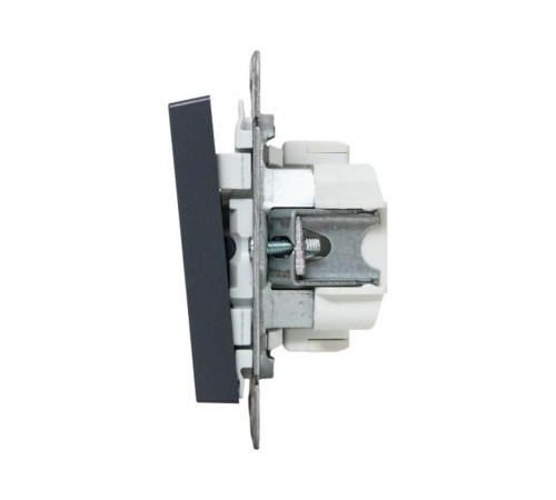 Механизм выключателя, одноклавишный, проходной, графит Эпика  UP1-SWG-11 EKF