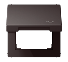 Рамка с подпружиненной крышкой для механизмов 50*50, с символом "Вилка" AL2990KLSOCD Jung