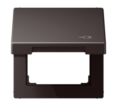 Рамка с подпружиненной крышкой для механизмов 50*50, с символом "Вилка" AL2990KLSOCD Jung