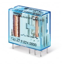 Миниатюрное универсальное электромеханическое реле; монтаж на печатную плату или в розетку; выводы с шагом 5мм; 2CO 10A  406290484000  Finder