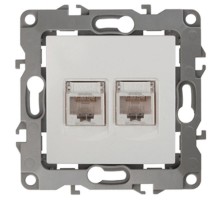Розетка информационная двойная 12-3108-01  2XRJ45,  белый  Б0014729  ЭРА
