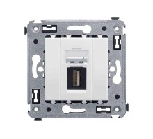 USB 2.0 розетка одинарная в стену, тип А-А, "Avanti", "Белое облако"  4400403  DKC