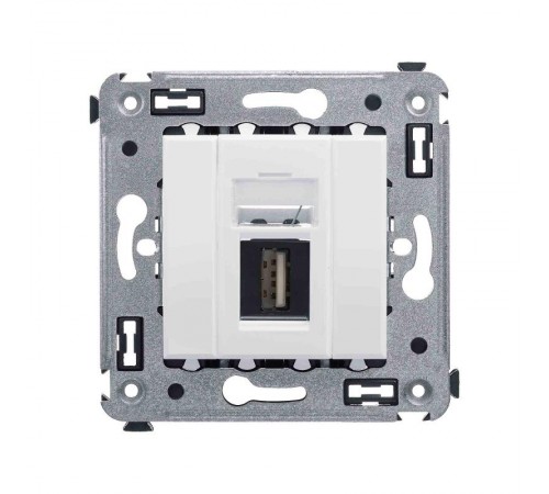 USB 2.0 розетка одинарная в стену, тип А-А, "Avanti", "Белое облако"  4400403  DKC