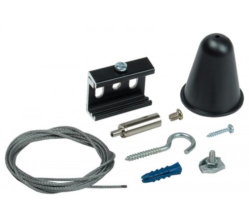 Комплект подвеса для шинопровода осветительного с тросом 3м черный  LPK0D-KPT-03-K02  IEK