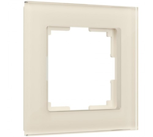 W0011141/ Электроустановочные изделия - Рамка на 1 пост (молочный, стекло)  a058813  Werkel