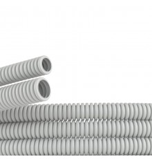 Труба гибкая гофрированная ПВХ 16мм без протяжки лёгкая (100м) серый  90916  DKC