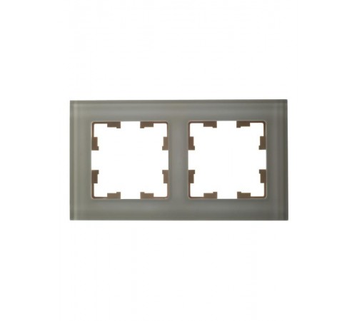 BRITE Рамка 2-ая РУ-2-2-БрВа стекло ванильный  BR-M22-G-K10  IEK