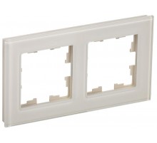 BRITE Рамка 2-ая РУ-2-2-БрВа стекло ванильный  BR-M22-G-K10  IEK