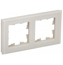 BRITE Рамка 2-ая РУ-2-2-БрВа стекло ванильный  BR-M22-G-K10  IEK