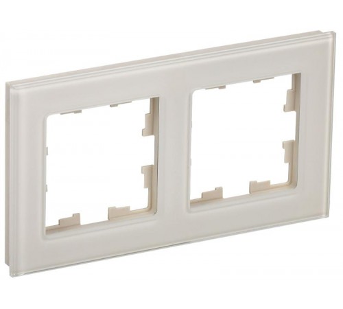 BRITE Рамка 2-ая РУ-2-2-БрВа стекло ванильный  BR-M22-G-K10  IEK