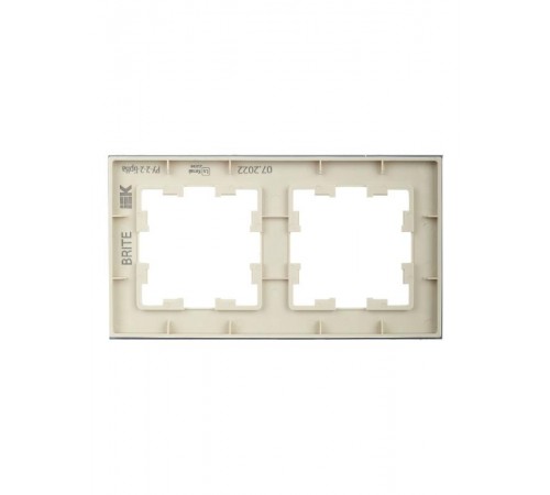 BRITE Рамка 2-ая РУ-2-2-БрВа стекло ванильный  BR-M22-G-K10  IEK