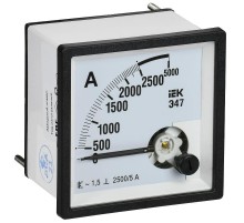 Амперметр Э47 2500/5А кл. точн. 1,5 72х72мм  IPA10-6-2500-E  IEK