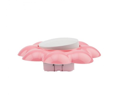 Выключатель одноклавишный HAPPY Цветок скрытой установки, белый/розовый  KR-78-0623  Kranz