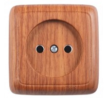 Розетка открытой установки, одноместная, со шторкой, с изолирующей пластиной, цвет дуб  РА16-104-05  HEGEL